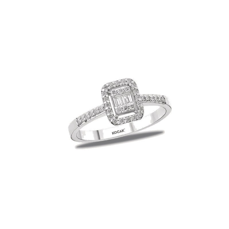 Pırlanta Baget Yüzük 0.23 ct 14K Beyaz