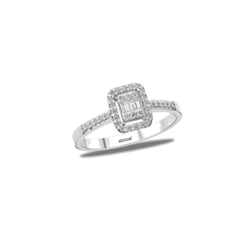 Pırlanta Baget Yüzük 0.23 ct 14K Beyaz