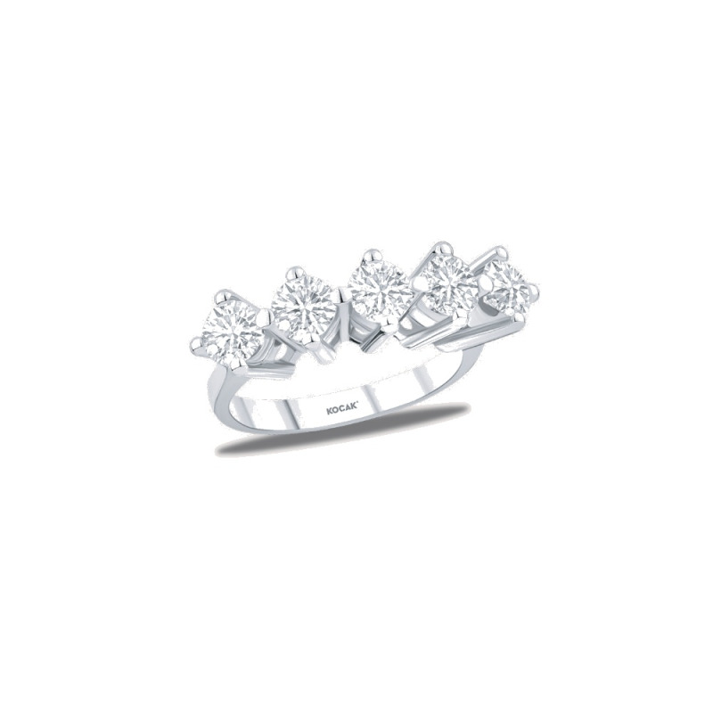 Pırlanta Beştaş Yüzük Round 2.02 ct 14K Beyaz