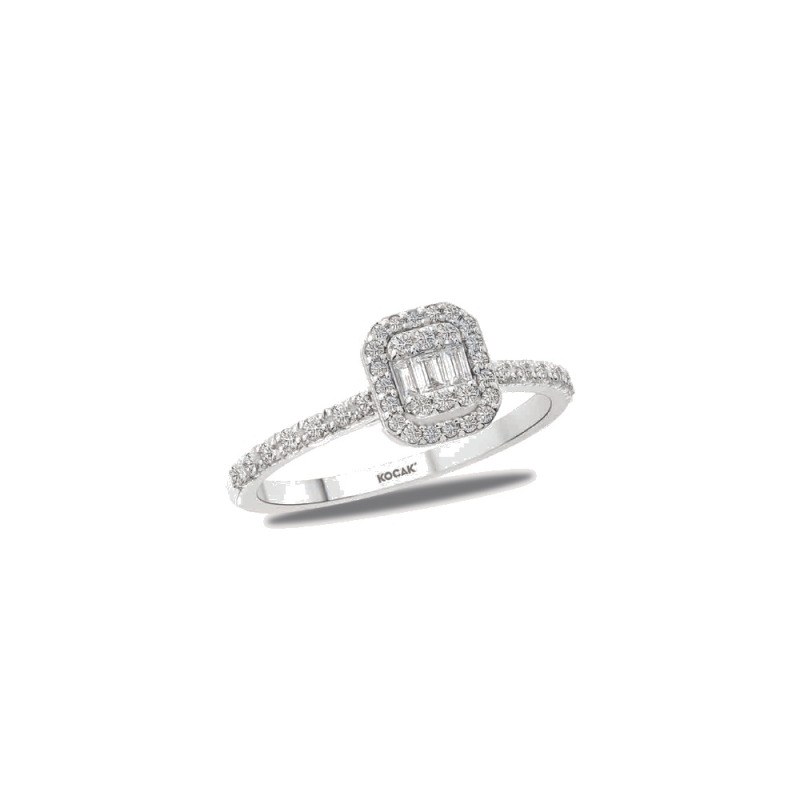Pırlanta Baget Yüzük 0.29 ct 14K Beyaz
