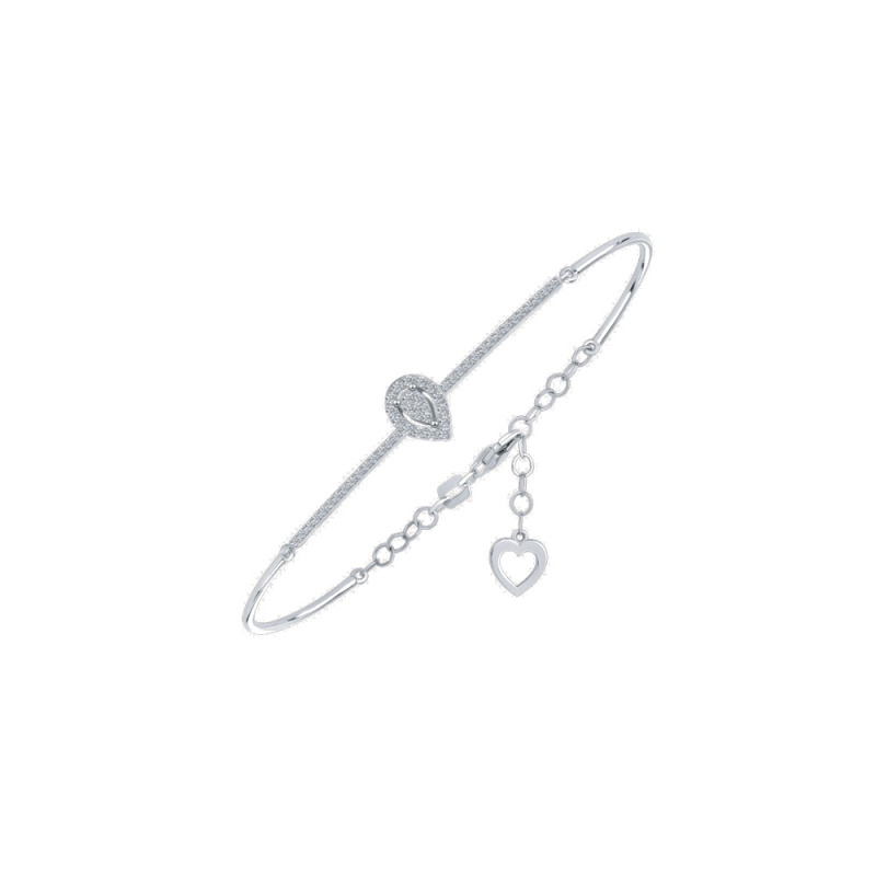 Pırlanta Bileklik Pear 0.25 ct 14K Beyaz