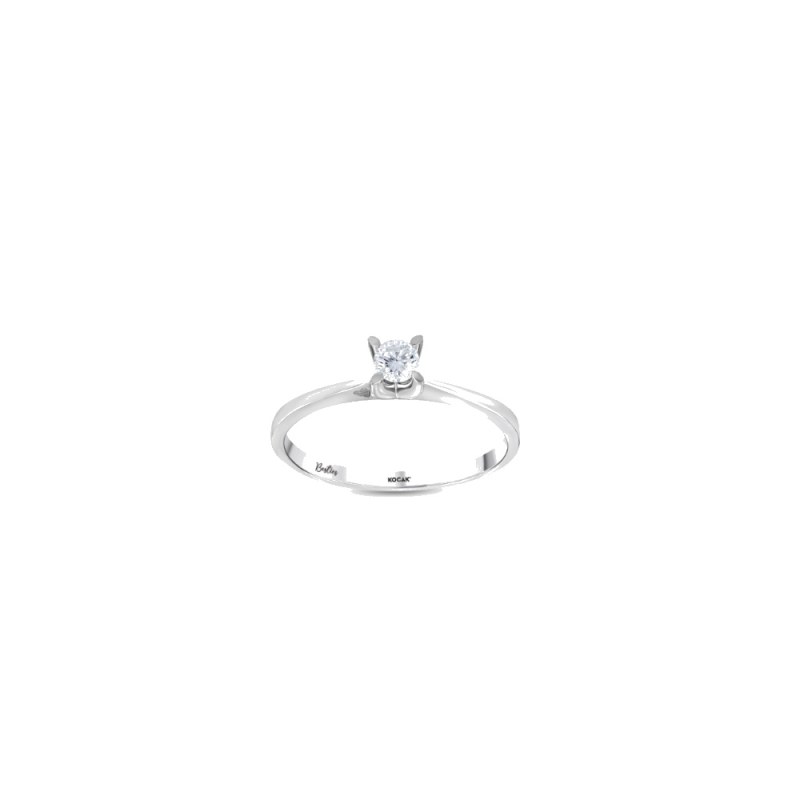 Pırlanta Tektaş Yüzük 0.15 ct 14K Beyaz