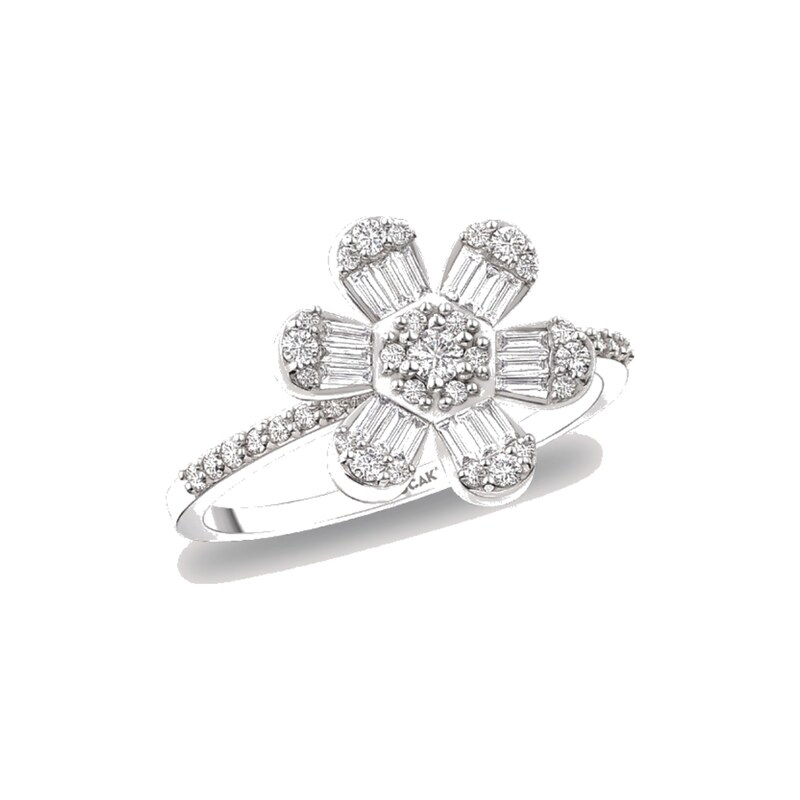 Pırlanta Yüzük 0.48 ct 14K Beyaz — Uygun Kuyumculuk Biga