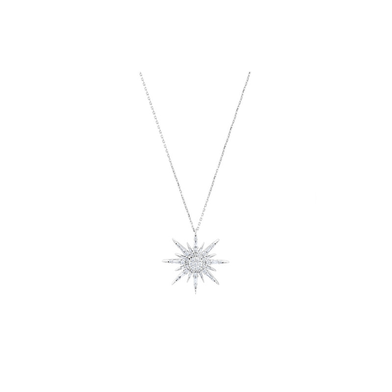 Pırlanta Kolye 0.50 ct 14K Beyaz — Uygun Kuyumculuk Biga