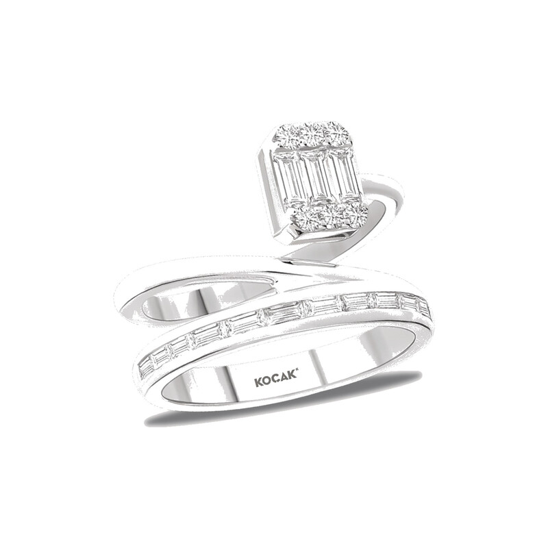 Pırlanta Yüzük 0.62 ct 14K Beyaz