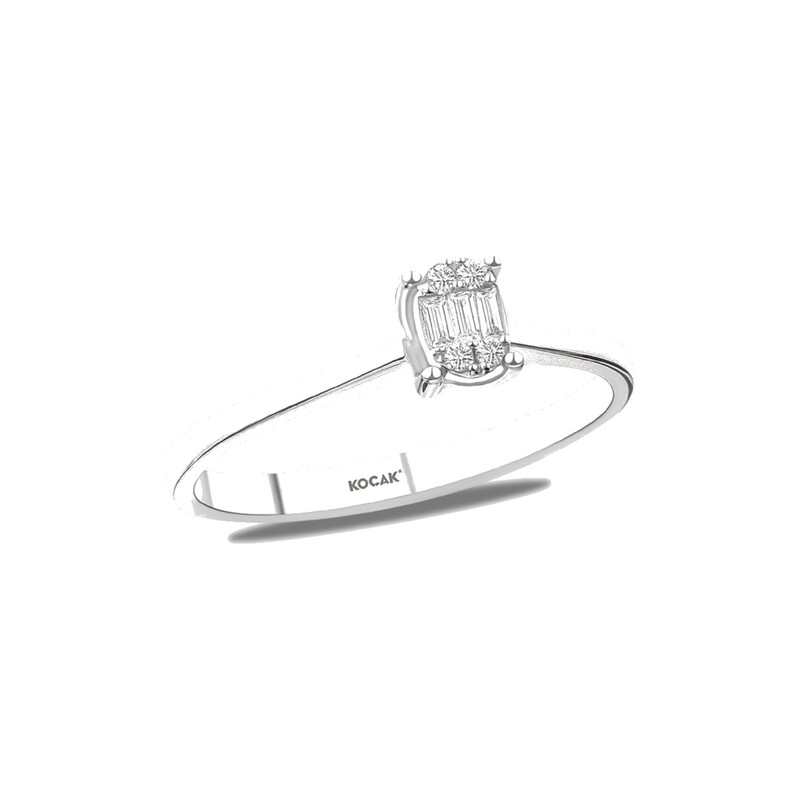 Pırlanta Baget 0.06 ct 14K Beyaz Model 2
