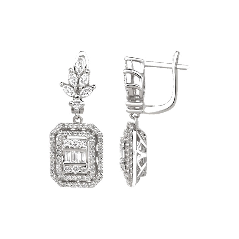 Pırlanta Küpe 1.05 ct 14K Beyaz