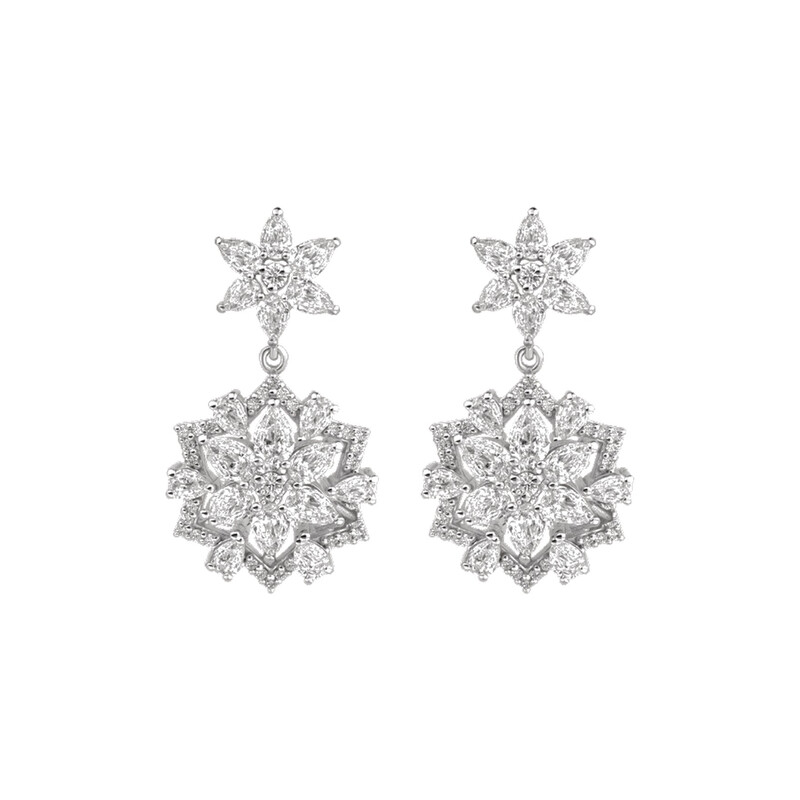 Pırlanta Küpe 2.53 ct 14K Beyaz