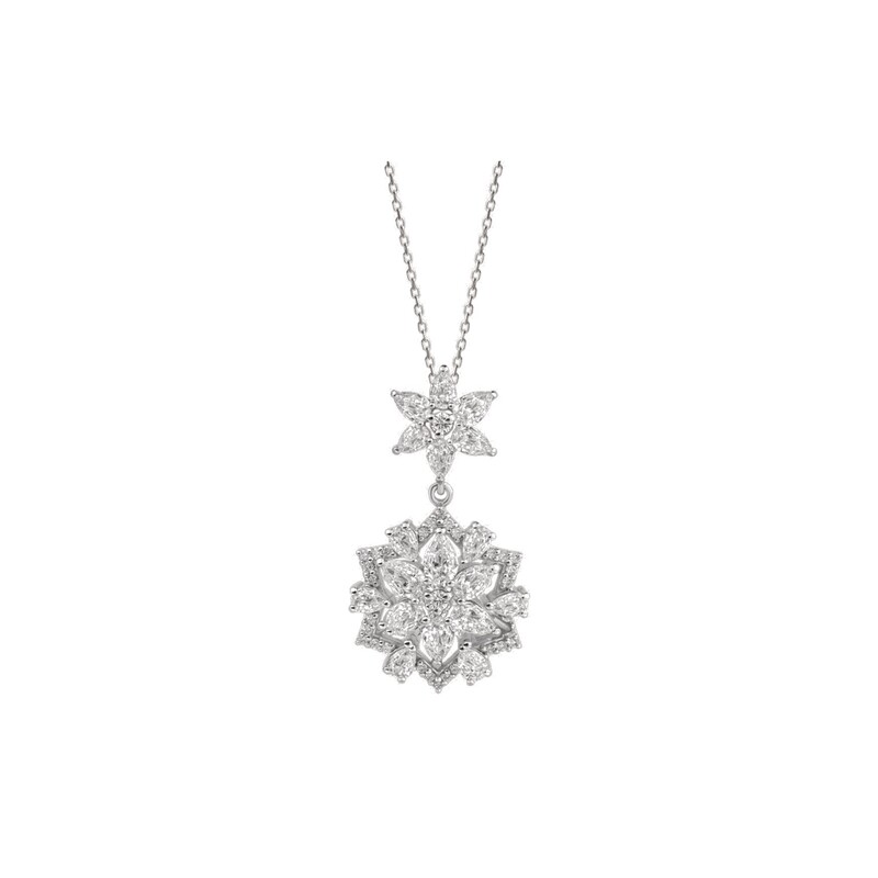 Pırlanta Kolye 1.31 ct 14K Beyaz — Uygun Kuyumculuk Biga