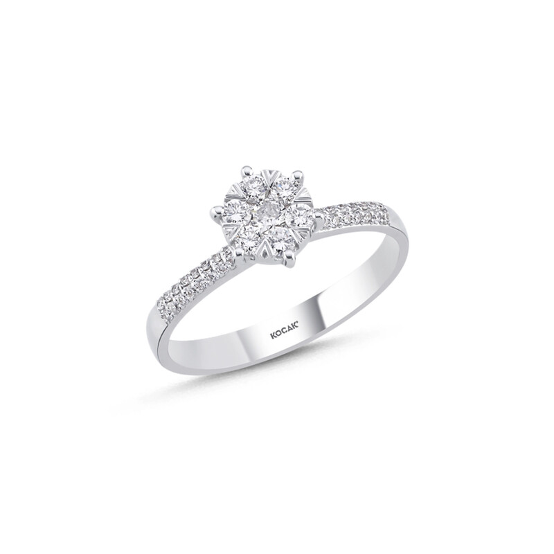 Pırlanta Yüzük 0.35 ct 14K Beyaz