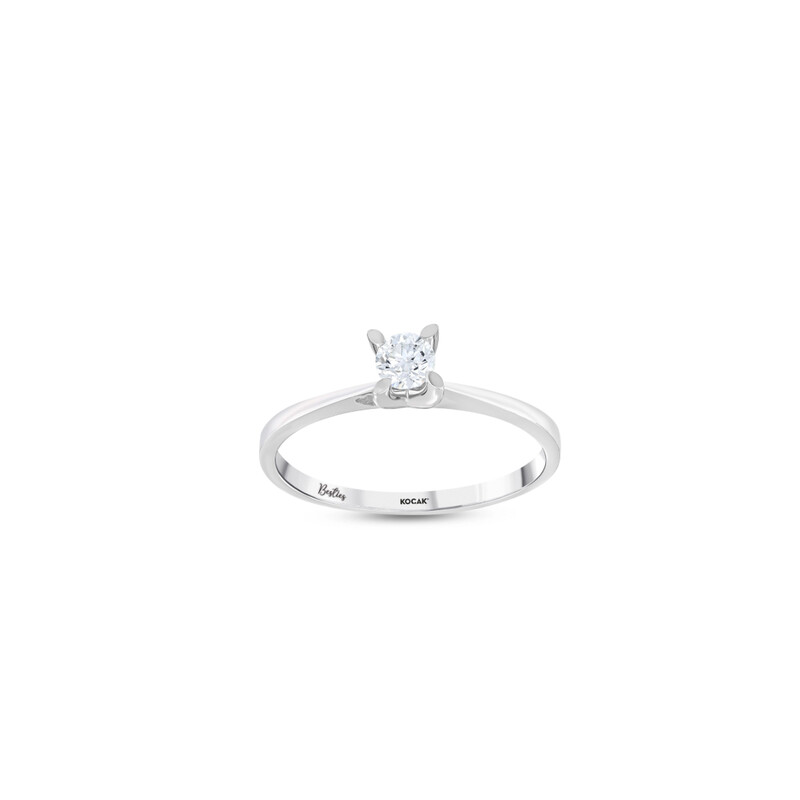 Pırlanta Tektaş Yüzük 0.20 ct 14K Beyaz