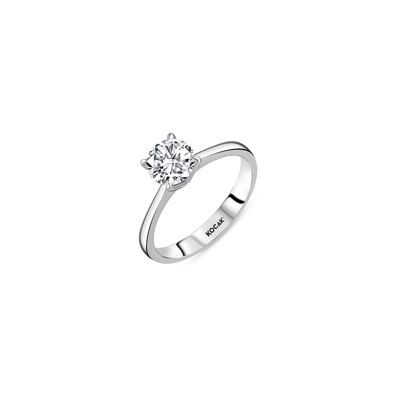Pırlanta Tektaş Yüzük 1.00 ct 14K Beyaz — Görsel 3 Uygun Kuyumculuk