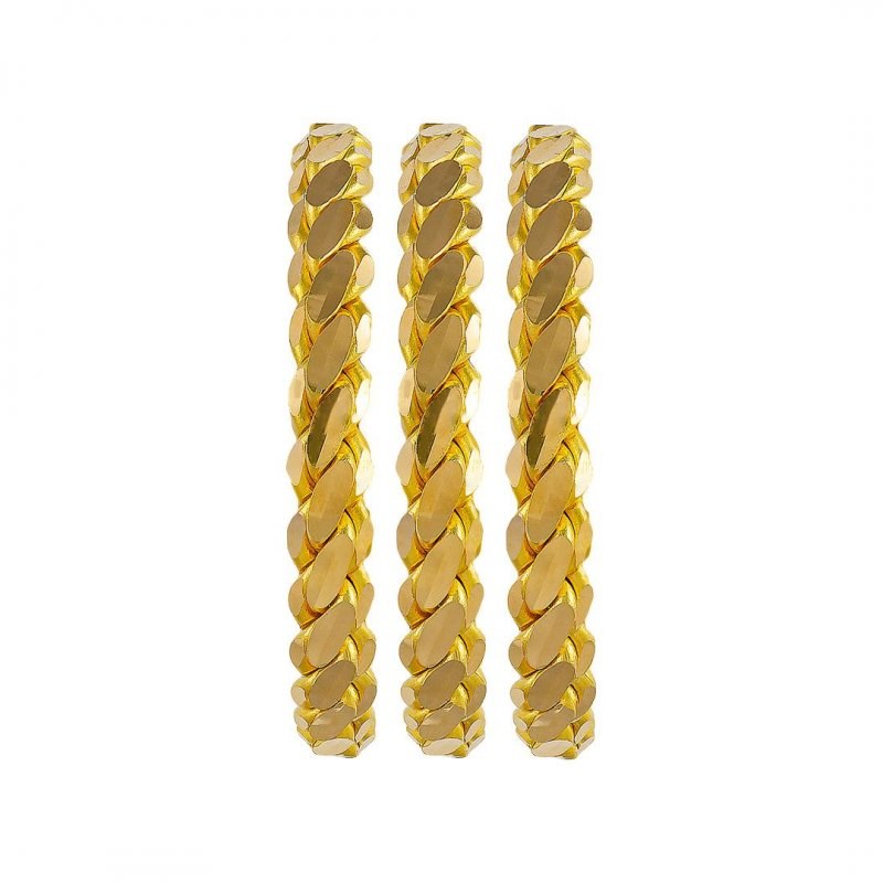 22 Ayar 3'lü Burma Bilezik 80/100 Gram